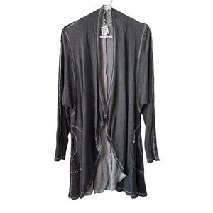 Parsley & Sage Womens S Striped Reversible Open Front Cardigan Lightweigh Gray